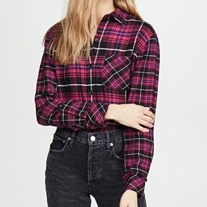 Rails Brock Plaid Frayed Button Down